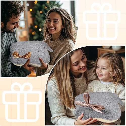 Stingray Microwavable Unscented Volcanic Rock, 50mins Lasting Warmth Heating Pad, 10 * 7inches Heatable Stuffed Animals Plush for Period Cramps Menstruation Stress Relief Gifts Girls Women Kids thumbnail 6