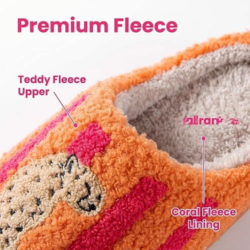 POISPOIS Fuzzy Leopard Print House Slippers for Women, Cozy Striped Warm Indoor Slippers, Soft Memory Foam Closed Toe Non-Slip Slippers for Home Bedroom thumbnail 5