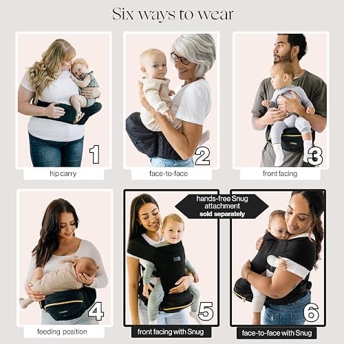 Tushbaby The Original Premium Quality Hip Seat Carrier – Safety-Certified Baby & Toddler Carrier with Secure Safety Buckles, No-Flimsy-Foam Design, Storage Pockets & Nursing Pillow. 0–3 yrs thumbnail 8