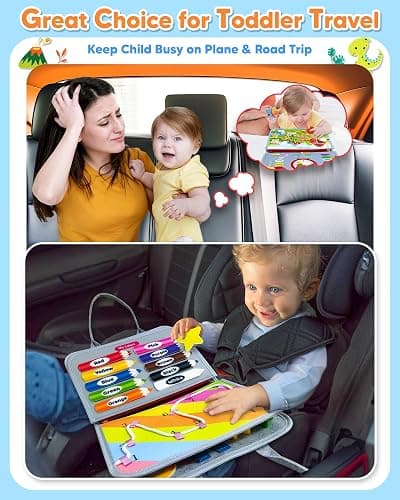 Gojmzo Busy Board Montessori Toys for Toddler Boy Girl Birthday Gifts, Busy Book Sensory Toys for Toddlers, Learning Educational Toddler Travel Activities thumbnail 3