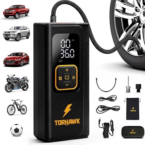 Portable Tire Inflator Air Compressor for Car Tires, Dual Cylinder, Cordless Air Pump for Car, Truck, SUV, 160 PSI, Dual Power, 7500mAh Battery, 12V DC, LED Light & Auto Shut-Off - Image 1