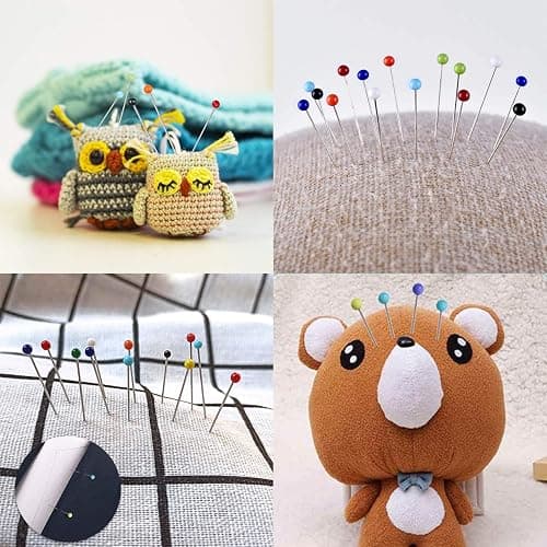 Lot de 250 épingles rondes pour mercerie, patchwork, couture et loisirs créatifs 38 mm - Tête en verre 3 mm thumbnail 6