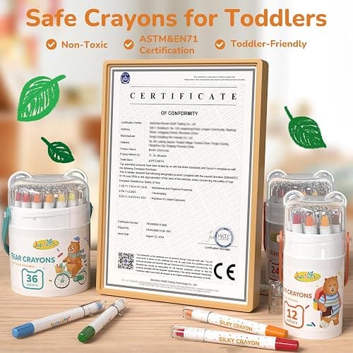 JUPITEARTH 24 Color Twist Crayons for Toddlers 1-3 and Kids 4-8, Non-Toxic Washable Crayons 2-4, Ultra-Silky Easy-Grip Art Supplies, Ideal Coloring Gift for Boys and Girls thumbnail 2