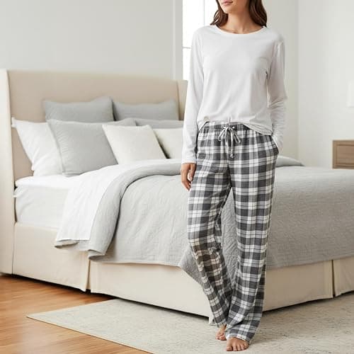 Just Love Women's 100% Cotton Plaid Pajama Pants, Jersey Knit Sleep and Lounge PJ Bottoms thumbnail 6