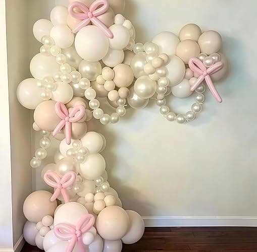 Pearl White Linking Balloons, 100PCS 6 Inch Pearl Color Quick Link Balloons for Making Balloon Wall Heart Arch, Tails Balloon for Wedding Birthday Baby Shower Engagement Graduation Party Decorations thumbnail 7