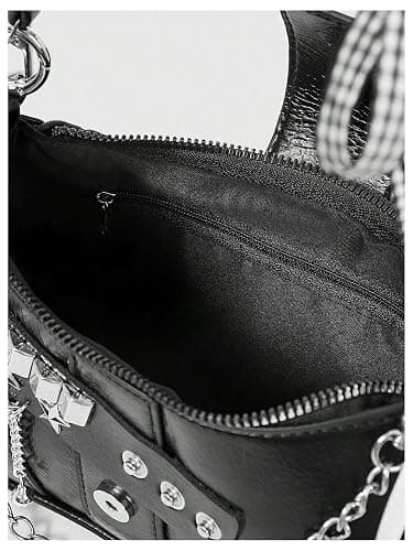 Verdusa Women's Y2k Star Embroidery Shoulder Bag Mini Chain Hobo Handbag Purses thumbnail 5