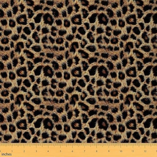 Brown Leopard Print Upholstery Fabric for Chairs - Wild Animal Hide Outdoor Fabric by The Yard 72"x63",Cheetah Skin African Animals Big Cat Fur Hair Spot Waterproof Fabric - Image 1