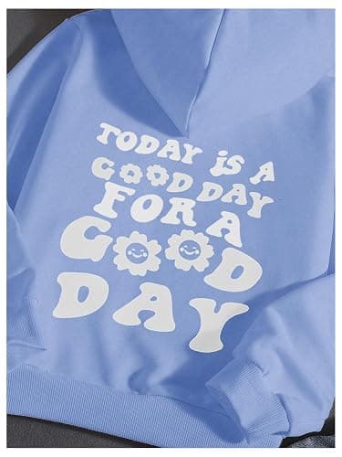 COZYEASE Girls' Letter Graphic Print Cute Hoodies Long Sleeve Pullover Hoodie Sweatshirt thumbnail 4