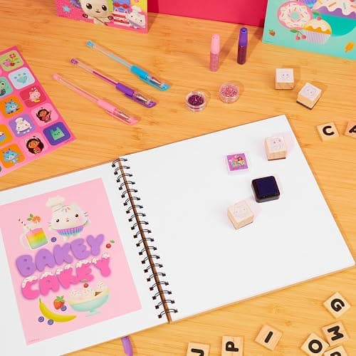 Gabby's Dollhouse Scrapbook Kit for Kids Art Supplies Craft Set Scrapbook Accessories Stickers Stamps Gel Pens Gifts for Girls thumbnail 3