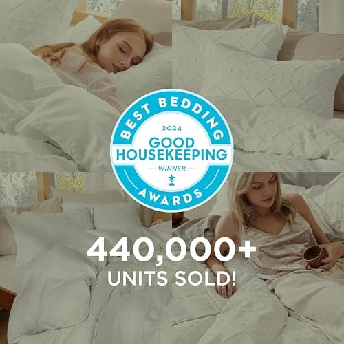 Bedsure Boho Duvet Cover Queen Size,Dusty Blue Breathable & Soft Boho Bedding, Machine Washable Comforter Cover for All Seasons, Includes 1 Duvet Cover 90"x90" with 2 Pillow Shams & Zipper Closure thumbnail 2