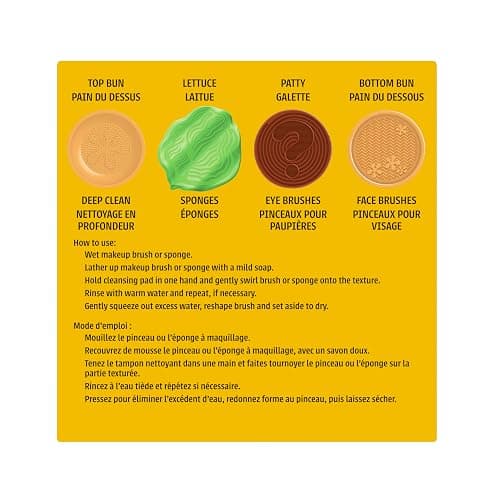 wet n wild SpongeBob Sponge & Brush Cleansing Pads, Flexible Silicone Cleaning Surface, Deep-Cleans All Brush Sizes – Krabby Patty thumbnail 7