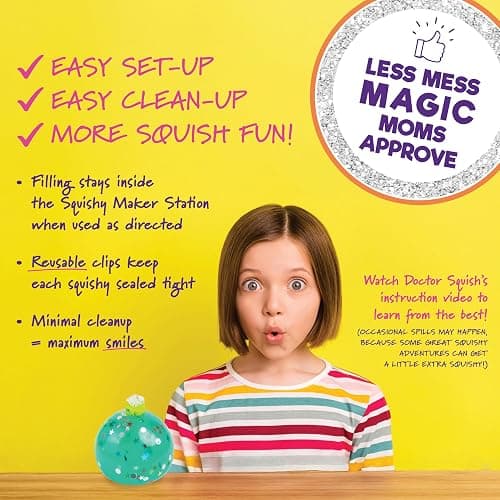 Doctor Squish: Squishy Maker, New Shiny Glitter Station Maker, Decorate with Confetti, Sparkles & Colored Ink, Variety of Sizes, Just Add Water to Make Your Own Slime, Amazon Exclusive, For Ages 8+ thumbnail 5