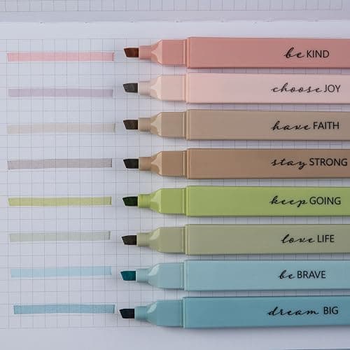 DIVERSEBEE Bible Highlighters with Soft Chisel Tip, 8 Pack Assorted Colors Pens No Bleed, Quick Dry Set, Cute Aesthetic Markers, Bible Study Journaling Supplies and Accessories (Earthy) thumbnail 2