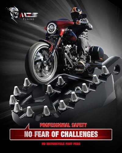 MZS Motorcycle Front Foot Pegs, 2018-2024 Adjustable Footpegs Rest Pedal Accessories Black Compatible with Softail Slim Lower Rider Street Bob Fat Bob Boy Sport Glide Heritage Breakout RA1250 RH1250S thumbnail 2