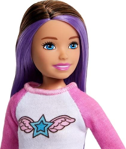 Barbie Skipper Doll & 10 Accessories, Travel Set with Working Luggage, Sticker Sheet, Laptop, Headphones & More thumbnail 2