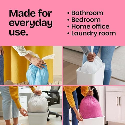 Glad Small Trash Bags 4 Gallon, Febreze Cherry Blossom Garbage Bags, Odor Resistant with Drawstring, 34 Count thumbnail 5