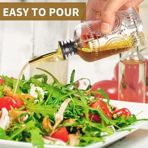 Syrup Dispenser Bottles Set of 3, Simple Syrup Bottle for Coffee Bar Accessories,7 oz Glass Coffee Syrup Containers for Maple Honey Syrup Oil, with Metal Pour Spouts, Stoppers,Condiments Dispenser thumbnail 7