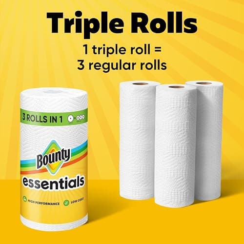 Bounty Essentials Select-A-Size Paper Towels, White, 2 Triple Rolls = 6 Regular Rolls (Packaging May Vary) thumbnail 14