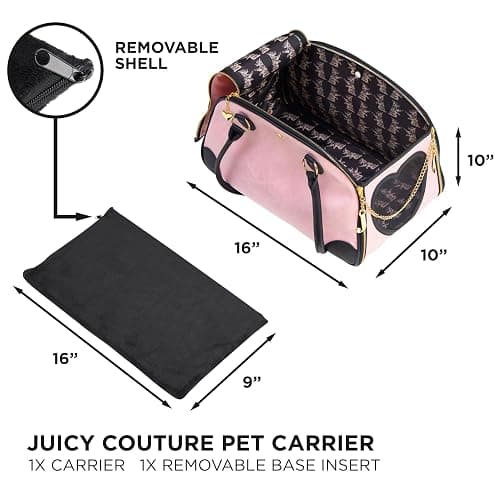 Juicy Couture Give Me Treats Pet Carrier - Stylish Pink Travel Bag for Small Dogs and Cats thumbnail 3