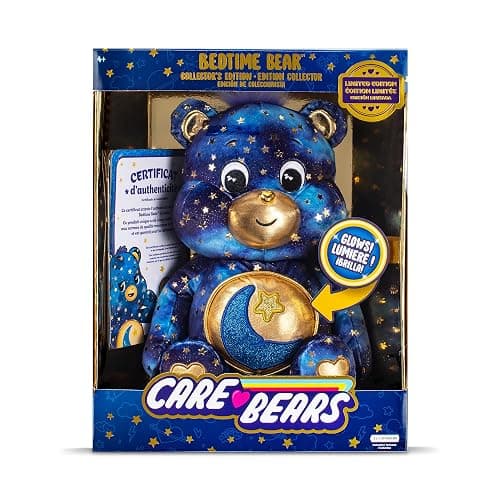 Basic Fun Care Bears Bedtime Bear Collectors Edition 35cm Medium Plush | Collectible Cute Plush Toy with Light-Up Belly, Cuddly Toys for Children, Cute Teddies Suitable for Girls and Boys Ages 4+ thumbnail 6