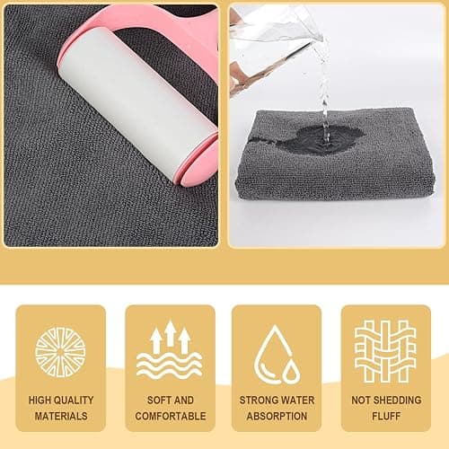 KinHwa 2er-Pack mikrofaser Handtuch (40 x 70 cm) – Weich, hochsaugfähig & schnell trocknend handtücher（Grau） thumbnail 5