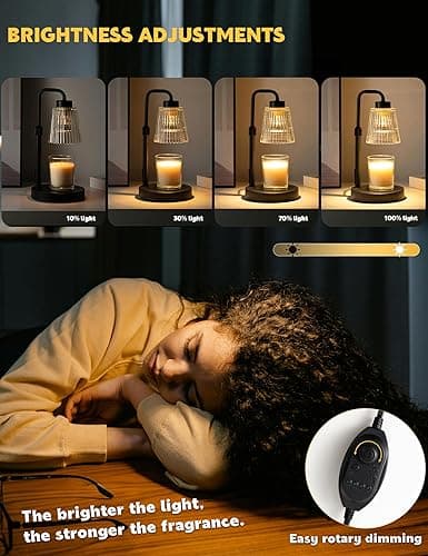 GODONLIF Candle Warmer Lamp with Timer Dimmable, Birthday Gifts for Women Mom, House Warming Gifts New Home Decor, Wax Melt Warmer for Jar Candles with 2 Bulbs thumbnail 5