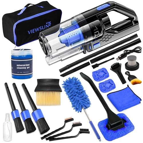 Viewsun Car Cleaning Kit, Car Interior Detailing Kit with High Power Handheld Vacuum Cordless Rechargeable, Detailing Brush Set, Windshield Cleaner, Complete Auto Accessories for Men, Women Gift - Image 1