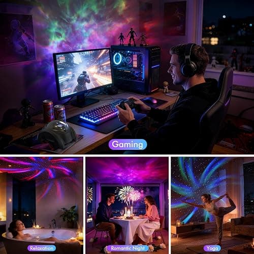 Rossetta Dual Lens Galaxy Projector, 58 Light Effects Star Projector for Bedroom, Night Light Projector with White Noise & Bluetooth Speaker, Remote Timer, Easter Room Decor Gifts for Kids Adult Teen thumbnail 7