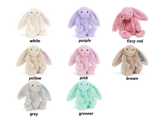 OAEUQ Plush Rabbit Embroidered with Child's Name Handmade Customized Plush Toys Children's First Companion Toys, Children's Welcome Baby Party, Birthday, Easter, Christmas, Thanksgiving Gifts thumbnail 2