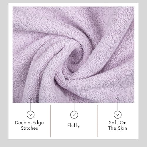 TEXTILOM 6 Pcs Bath Towel Set – Hotel and Spa Quality & Soft & Absorbent & Quick Dry Bath Towels for Bathroom –100% Turkish Cotton Bathroom Towels Set (2 Bath Towels,2 Hand Towels,2 Washcloths)-Lilac - Towel Set Of 6 - Lilac thumbnail 6