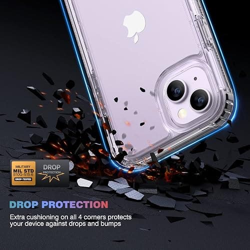 Diaclara Designed for iPhone 14 Case, Full Body Rugged Case with Built-in Touch Sensitive Anti-Scratch Screen Protector, with Camera Lens Protector for iPhone 14 6.1" (Clear) thumbnail 3