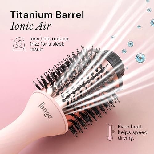 L'ANGE HAIR Le Volume 2-in-1 Titanium Blow Dryer Brush | Frizz Control Blowout Hair Dryer Brush For Drying and Styling | Volumizing Hot Air Styler For All Hairstyles | Oval Barrel | Blush - 60mm thumbnail 5