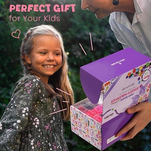 Gionlion 4200Pcs Pony Beads for Bracelet Making Kit, 48 Colors Kandi Beads Bracelet Kit, 2500PCS Rainbow Candy, 1700PCS Friendship Letter Bead with 20 Meter Elastic Strings thumbnail 8
