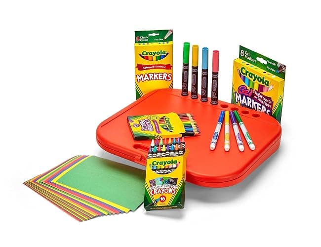Crayola Create 'N Carry Art Set (75pcs), 2-in-1 Lap Desk & Carrying Case, Art Kit for Kids, Arts & Crafts Supplies, Easter Basket Stuffer & Gifts, 5+ thumbnail 4