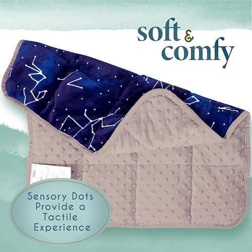Florensi Weighted Lap Pad for Kids, 5 lbs - Weighted Blanket for Kids, Teenagers, Boys, Girls - Soft, Warm, Comfortable - Sensory Weighted Lap Blanket & Calm Down Corner Supplies - 20" x 23" thumbnail 8