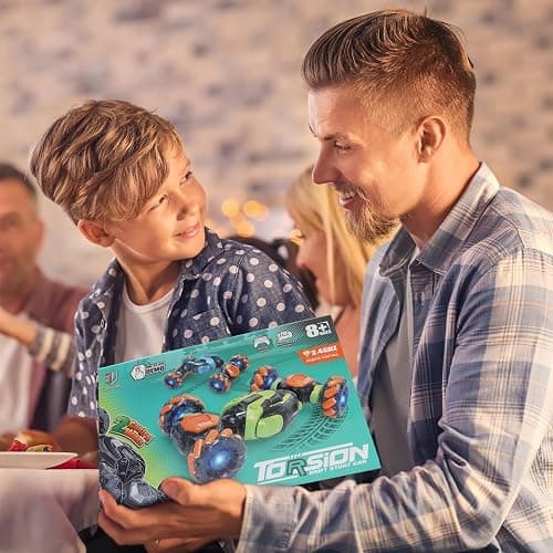 FUNiOi Gesture Sensing RC Stunt Car - Remote & Hand-Controlled Drift Toy for Kids Ages 5-7 6-8 9 10 11 12 Year Old, 4WD, Double-Sided Driving with Lights & Music thumbnail 2