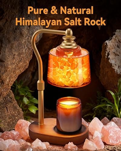 ZAXLZMHSD 3-in-1 Candle Warmer Lamp with Timer Dimmable, Himalayan Salt Lamp & Passive Diffuser, Gifts for Women, House Warming Gifts, Wax Melt Warmer for Jar Candles thumbnail 5