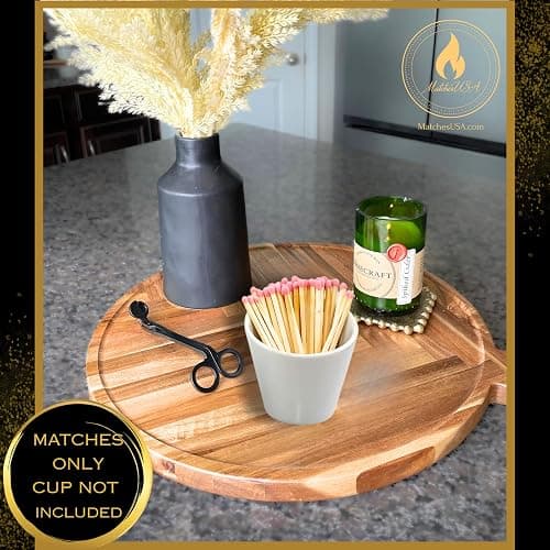100 Count - 3" Long Pink Color Matches | Three Inch Coloful Loose Wooden Safety Match Sticks for Candle Display | Refill Decorative Jar Holder Bottle | Striker Included thumbnail 2