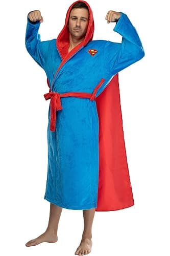 INTIMO DC Comics Adult Superhero Plush Fleece Hooded Costume Robe thumbnail 2
