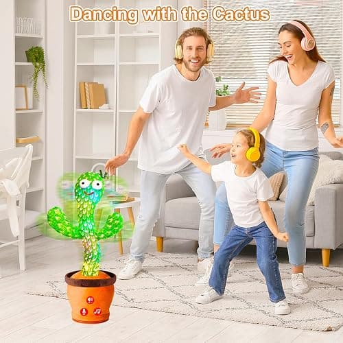 Vitosup Volume Adjustable Dancing Talking Cactus Toy, Interactive Baby Toys Mimicking Singing Repeating, Kids Baby Toys Gifts for Boys Girls, Xmas Gifts for Grandkids, Stocking Stuffers for Kids thumbnail 2