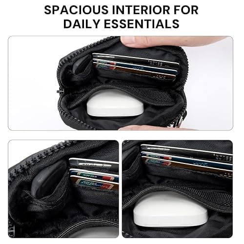YDF The Iris Wallet for Women Mini Zip Card Case with Clear ID Window Zipper Coin Purse Lightweight Portable Keychain Wallet thumbnail 6