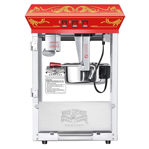 Great Northern Popcorn Company Good Time Popcorn Machine - 3-Gallon Popper with Steel Kettle, Old Maids Drawer, Warming Tray, and Scoop for Home by Great Northern Popcorn (Red) thumbnail 6