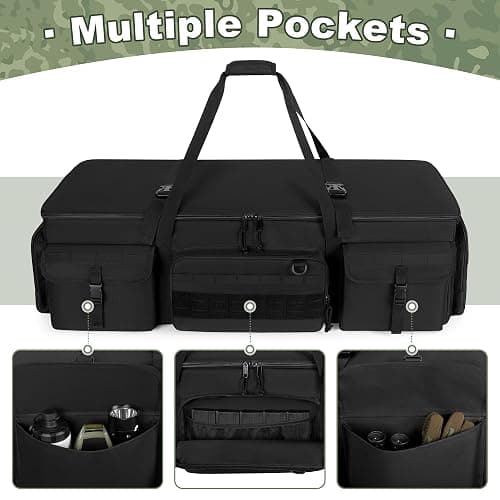 GOBUROS 42” Rifle Case for 4 Guns, Soft Multi Gun Case with Padded Dividers for Organization, Tactical Rifle Bag with Extra Pockets and Padded Handle for Rifle Accessory and Easy Shipping thumbnail 4