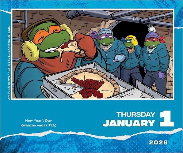 Teenage Mutant Ninja Turtles Comic Art 2026 Day-to-Day Calendar thumbnail 3