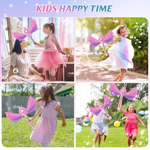 Britik Bubble Wands for Kids Girls - LED Light & Music Bubble Machine: 3 AA Batteries & 2 Bubble Solutions, Outdoor Party Birthday Toys for Toddlers, Gift for 3 4 5 6 7 8 Year Old Girls thumbnail 8