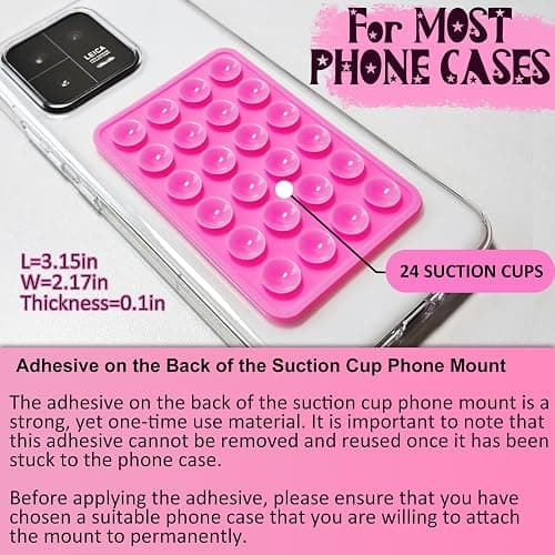 AZXYI Anteel 2 Pack Silicone Suction Phone Case Mount, Silicon Adhesive Suction Cup Phone Mount, Non Slip Sticky Phone Grip for Cellphone, Strong Grip Holder for Selfies and Videos (Light Pink) thumbnail 6