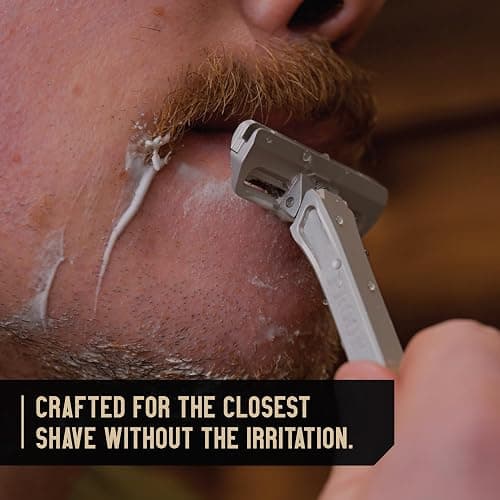 Proof Benchmark Single Blade Razor CNC Machined Aluminum Metal - Made in USA - Pivoting Head for a Smooth & Comfortable Shave - Easy Blade Replacement - Durable Design with Grooved Cap & Leather Case thumbnail 9