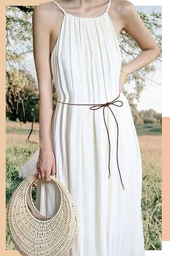 TeeYee Women Waist Belt/Rope/Chain String Knitted Long PU Leather Boho Wrap Skinny Belt thumbnail 3