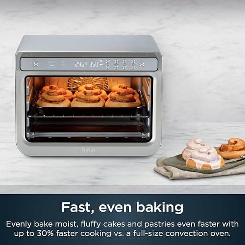 Ninja Air Fryer & Toaster Oven | Prestige Smart XL Countertop Oven | Bakes up to 20 Cookies, Fits up to a 12lb Turkey | Pizza, Toast, Bake, Air Fry & Reheat | 1800 Watts | Stainless Steel | DT501​ thumbnail 8