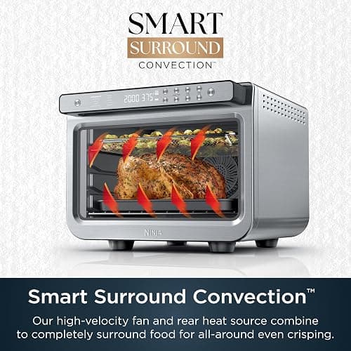 Ninja Air Fryer & Toaster Oven | Prestige Smart XL Countertop Oven | Bakes up to 20 Cookies, Fits up to a 12lb Turkey | Pizza, Toast, Bake, Air Fry & Reheat | 1800 Watts | Stainless Steel | DT501​ thumbnail 6